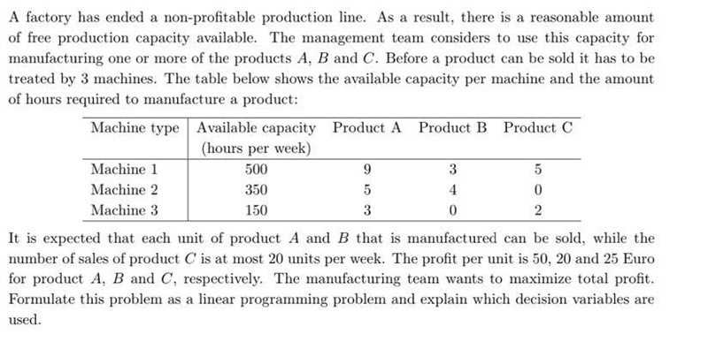 Exercise 1 Usage of free production capacity A factory has ended a non-profitable-example-1