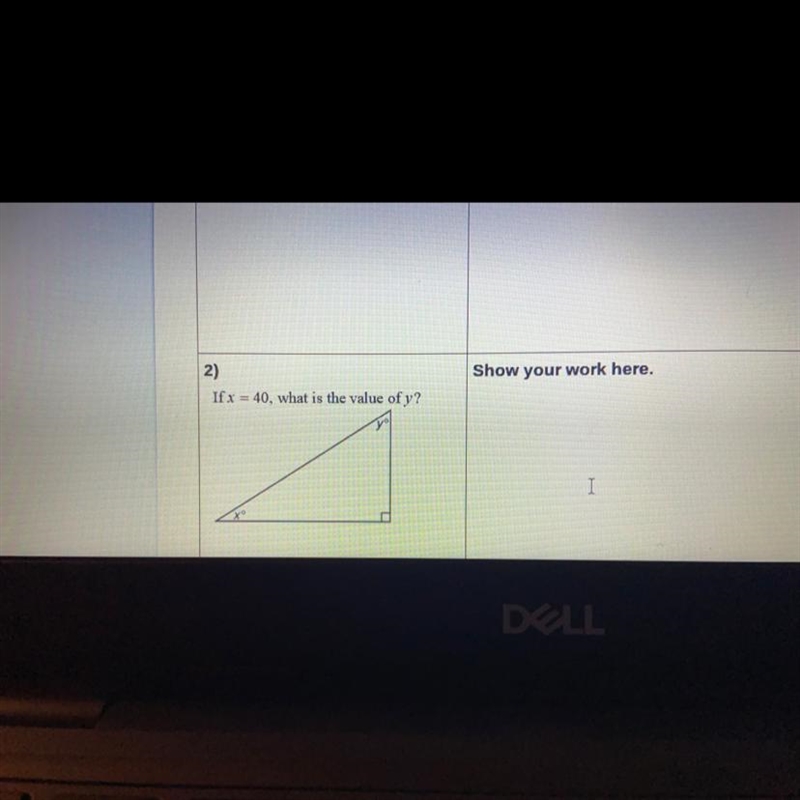 2) If x = 40, what is the value of y? x /سل-example-1