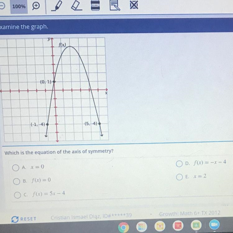 Which is the equation of the axis of symmetry-example-1