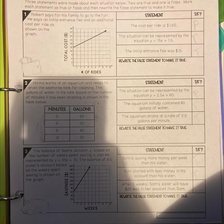 Applying Linear Functions Tire or false Help asap-example-1