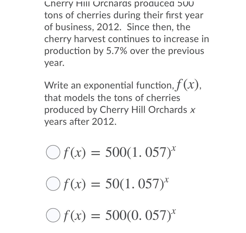 Cherry Hill Orchards produced 500 tons of cherries during their first year of business-example-1