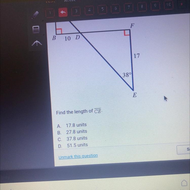 Find the length of CE-example-1