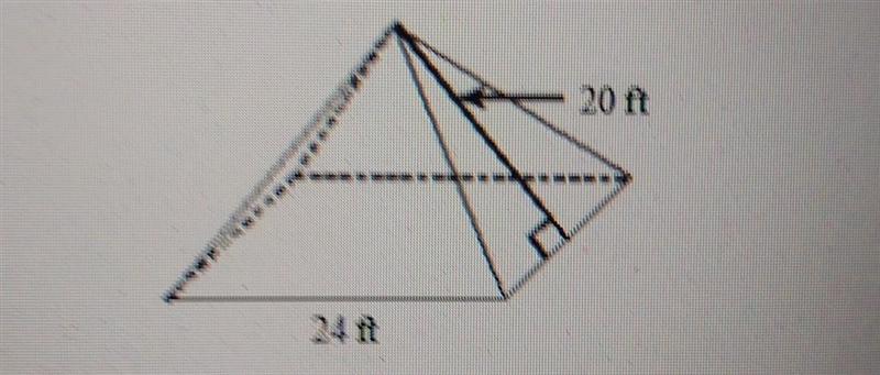 Find the volume of the square pyramid shown. Round to the nearest tenth if necessary-example-1