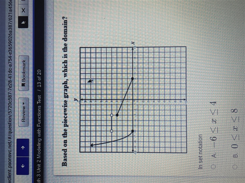 Based on the piecewise graph, which is the domain?-example-1