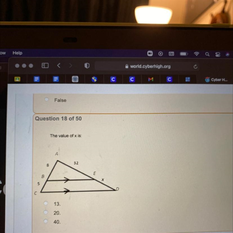 The value of x is what?-example-1