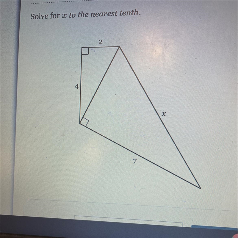 Solve for x to the nearest tenth-example-1