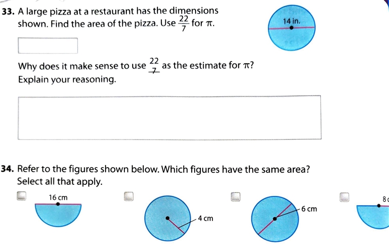 A large pizza at a restaurant has the dimensions shown. Find the area of the pizza-example-1