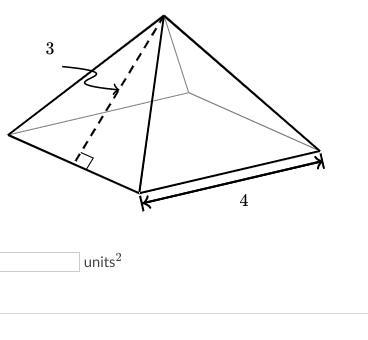 Find the surface area of the square pyramid shown below.-example-1