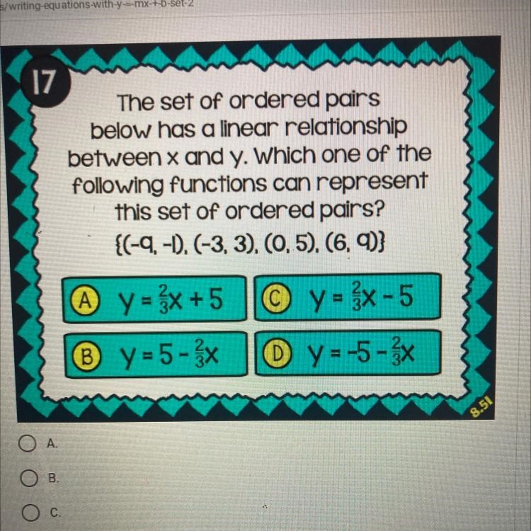 The set of ordered pairs...-example-1