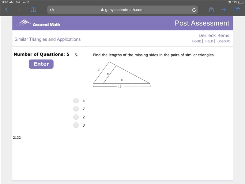 Find the lengths of the missing sides in the pairs of similar triangles-example-1