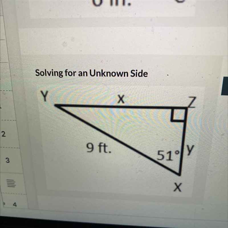 Find the length of side y. y=_ft-example-1