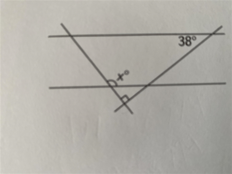 In the diagram below, the horizontal lines are parallel. Find the value of x-example-1