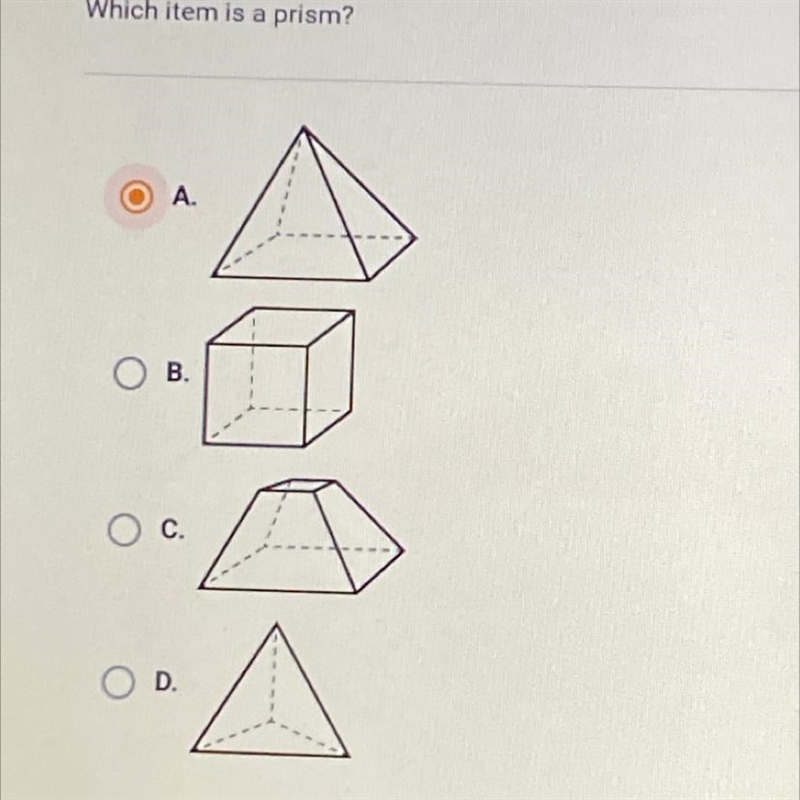 Which item is a prism?-example-1