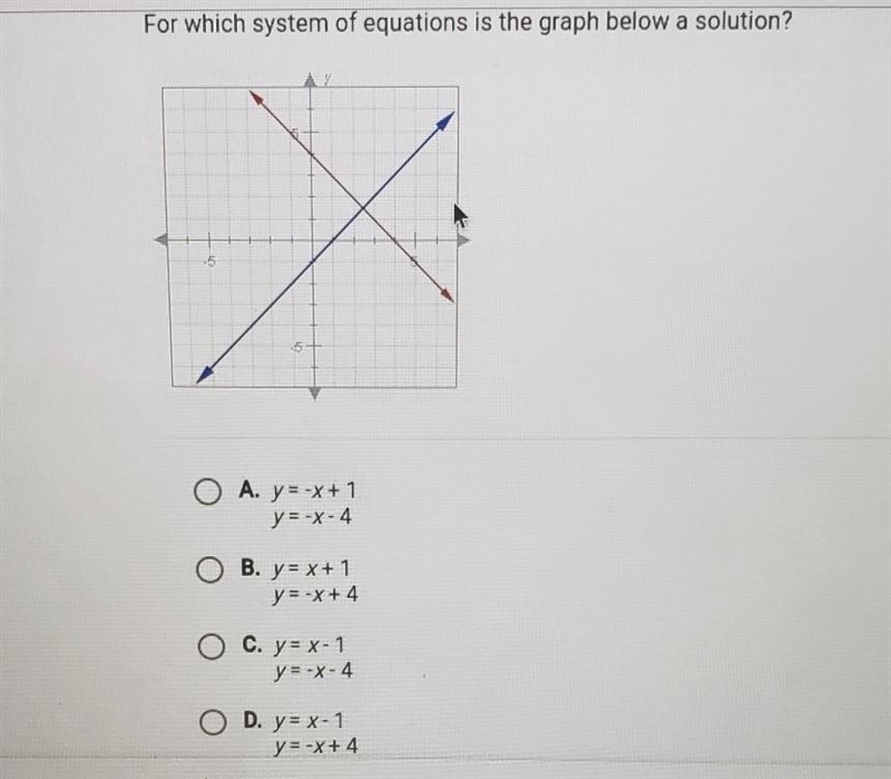 For which system of equations is the graph below a solution?​-example-1