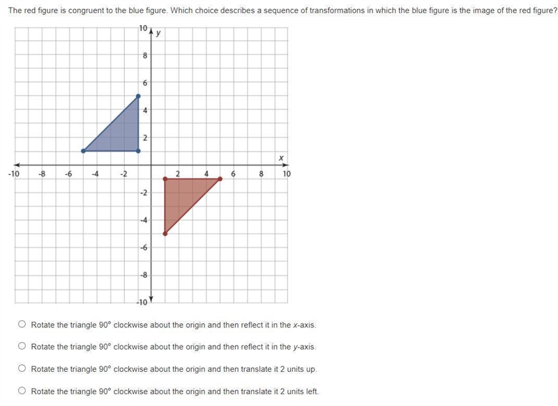 Help Please! Find the ratio (red to blue) of the perimeters of the similar triangles-example-1