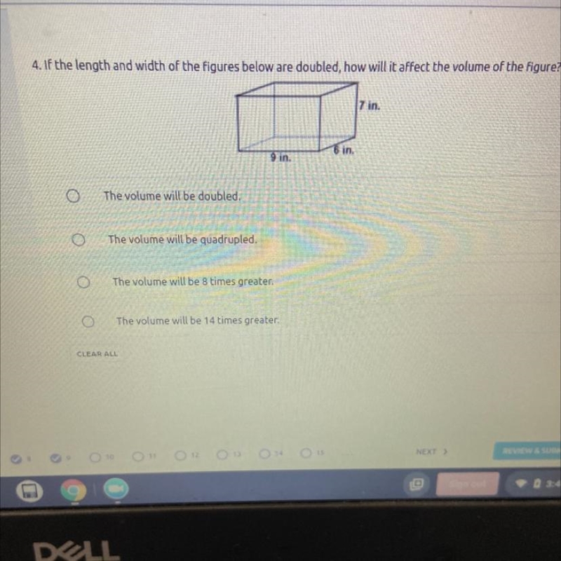 4. If the length and width of the figures below are doubled, how will it affect the-example-1