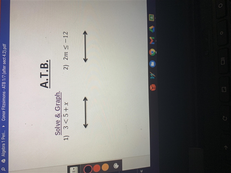 Solve and graph 3<5 + X-example-1