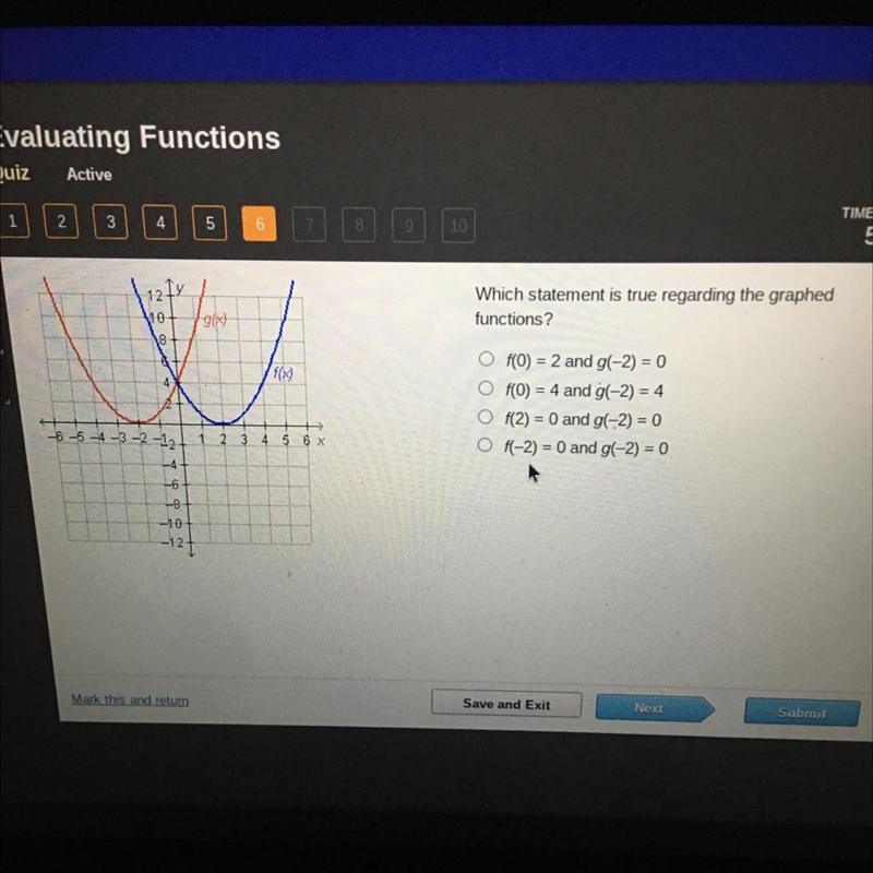 12. Which statement is true regarding the graphed functions-example-1