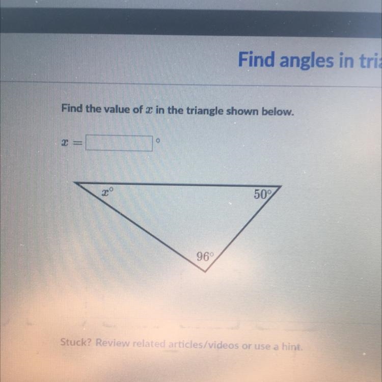 Find the value of 3 in the triangle shown below. 50° 96-example-1