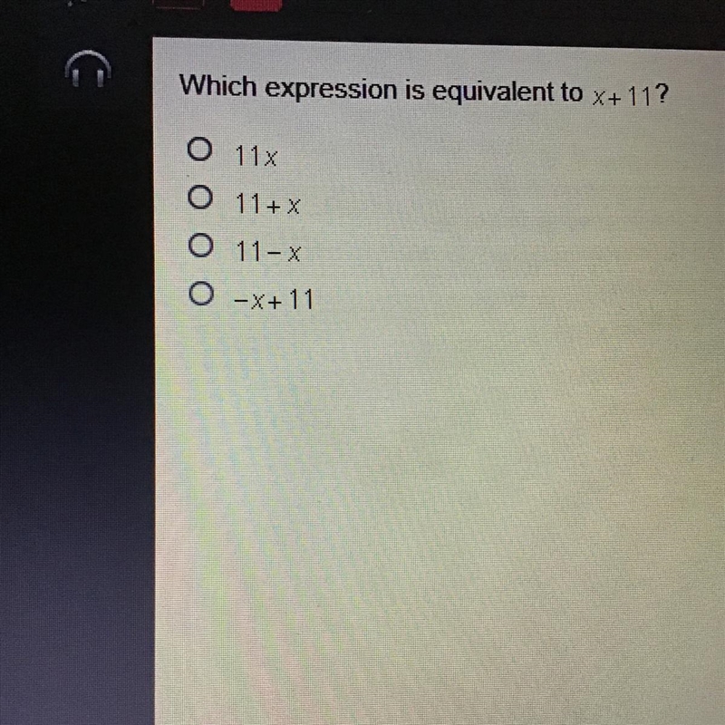 Which expression is equivalent to x plus 11-example-1