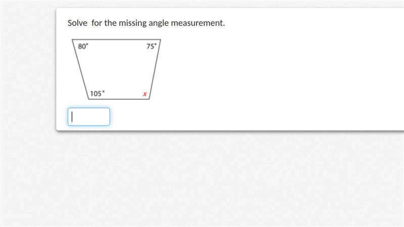 Solve for the missing angle measurement-example-1