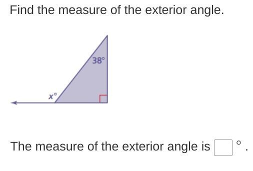 May someone explain to me this answer and how to find exterior angle-example-1