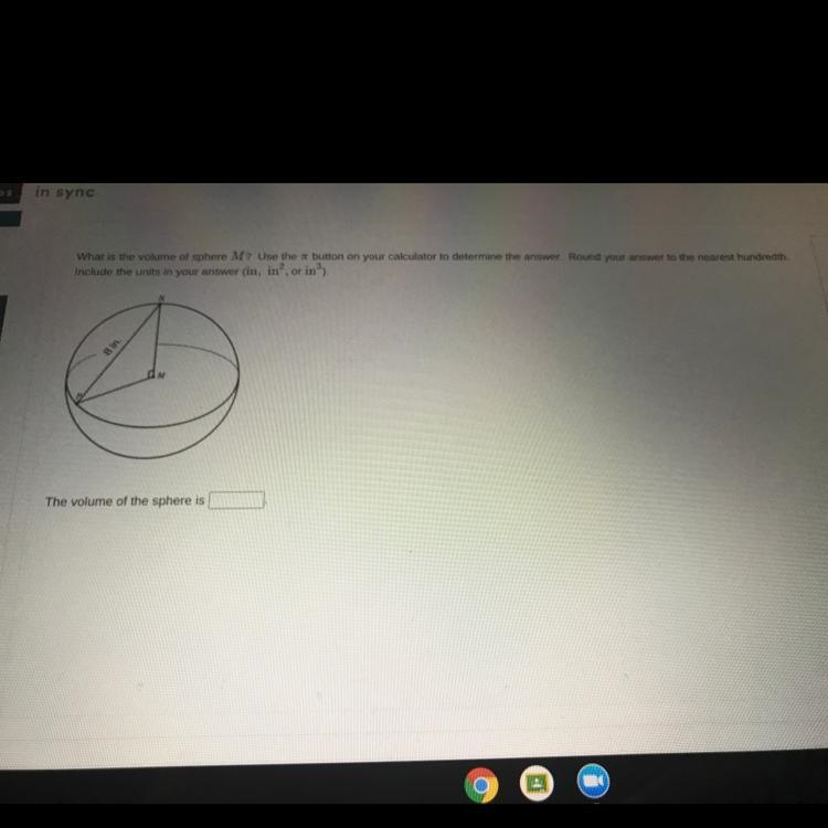 What is the volume of the sphere m? Round your answer to the nearest hundredth-example-1