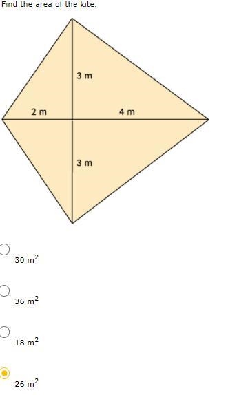 Find the area of the kite.-example-1