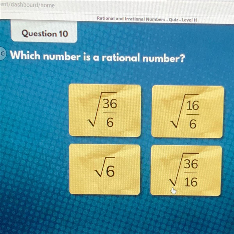 Which number is a rational number? 36 16 6 6 36 6 16-example-1