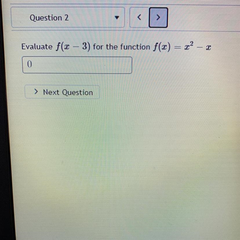 Evaluate f(x – 3) for the function f(x) = x^2-x-example-1