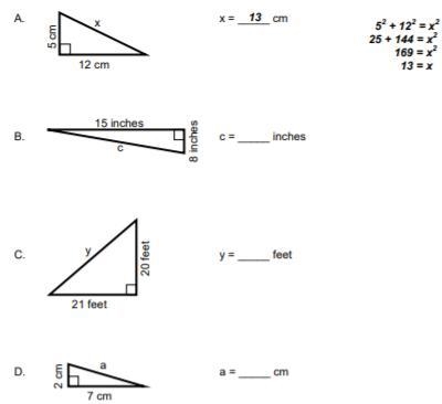 Please answer the math question about the Pythagorean theorem **Template** B. Answer-example-1