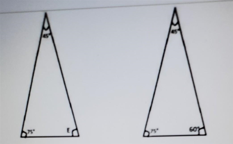 What is the measurement of Angle E? A) 45° B) 600 ( 75° D) 90°​-example-1