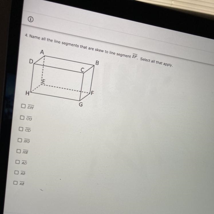 Geometry skew lines!! Need help thank you ☺️-example-1