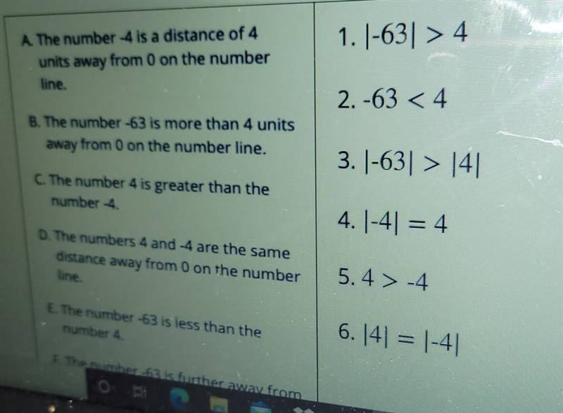 Match the the statements written in English with the mathematical statements. ​-example-1