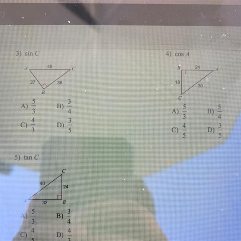 Find the value of each trigonometric ratio-example-1