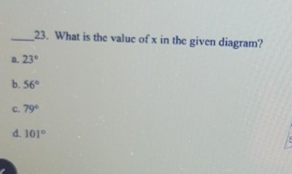 What is the value of the x in the given diagram?​-example-1