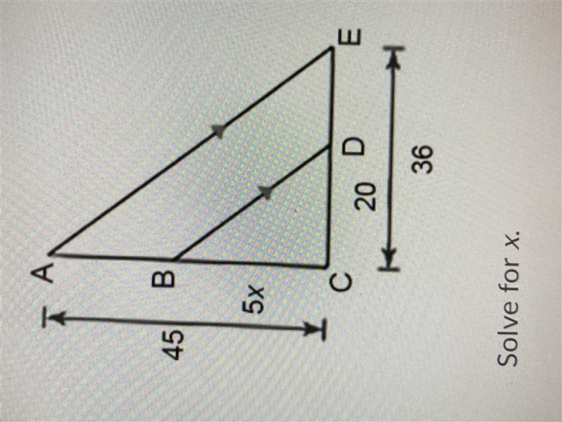 PLZ HELP !!! Solve for X A) 6 B) 5 C) 4 D) 7-example-1