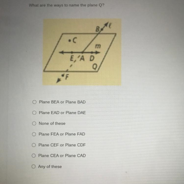 What are the ways to name the plane Q?-example-1