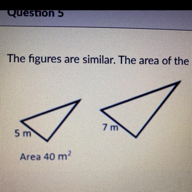 The figures are similar. The area of the smaller figure is given. Find the area of-example-1