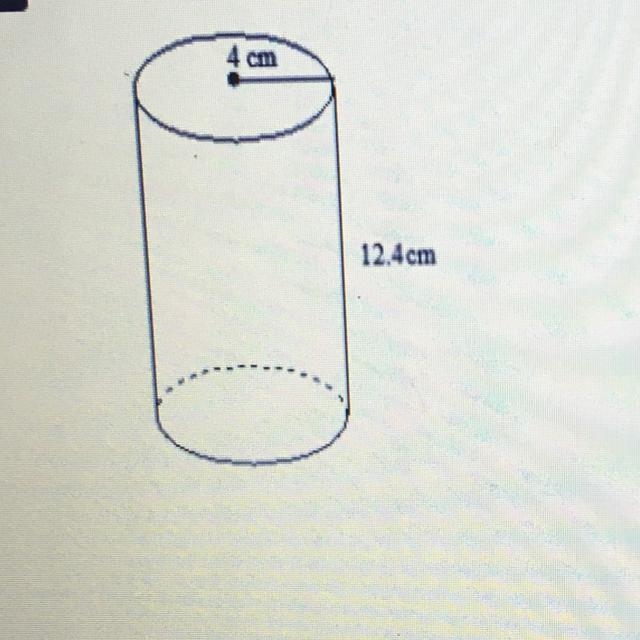 Find the surface area of the cylinder to the nearest tenth of a square unit, 4 cm-example-1