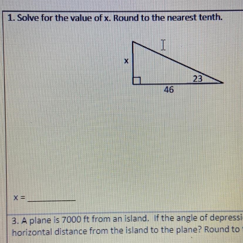 Solve for the value of x. Round to the nearest tenth.-example-1