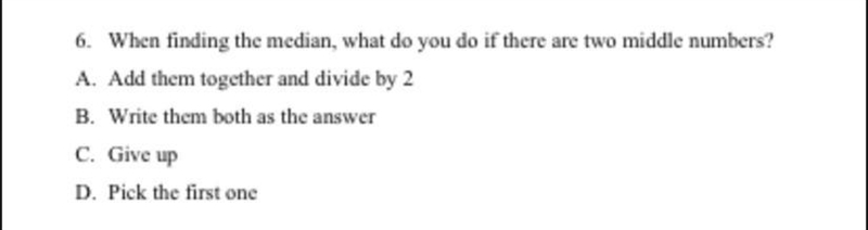 When finding the median what do you do if there are two middle numbers?-example-1