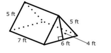 What is the total amount of fabric needed to make the tent with the following dimensions-example-1