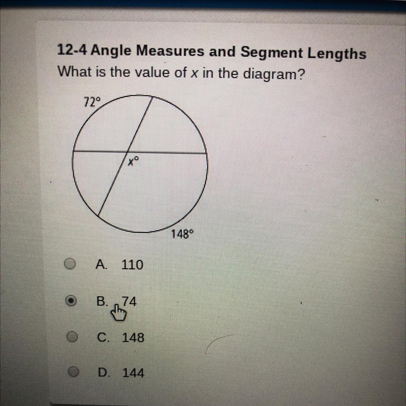 What is the value of x in the diagram ?-example-1