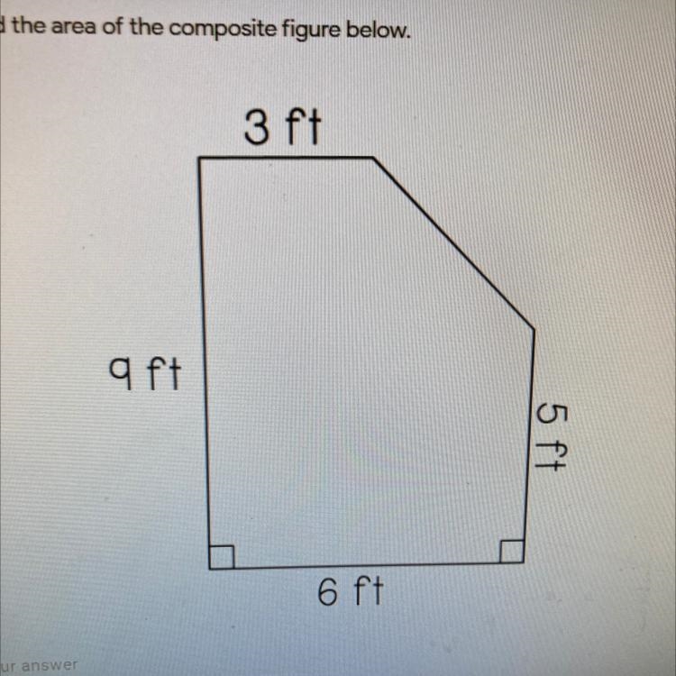 Find the area of the composite figure below-example-1