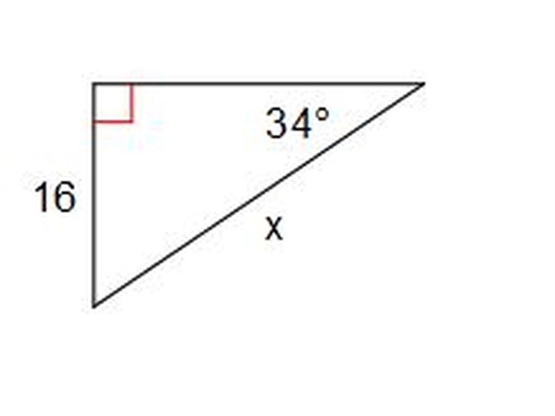 Which Trig ratio should be used to find the missing side? A.Sin B.Cos C.Tan-example-1