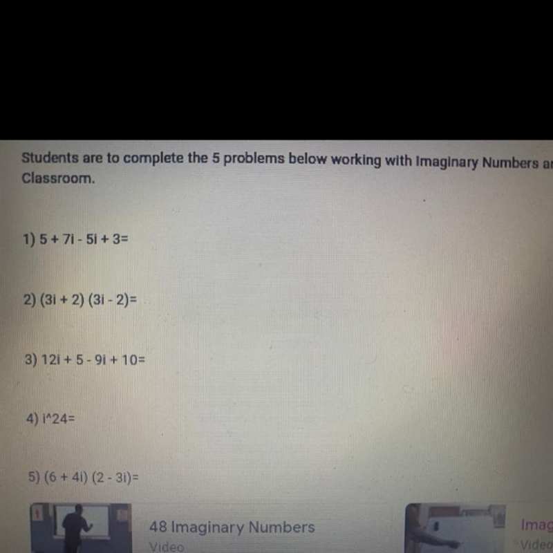 Help me ! Solve problems working with imaginary numbers-example-1