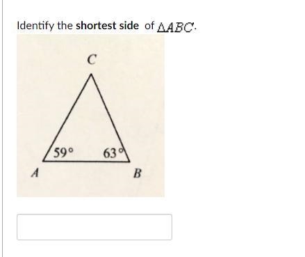 Identify the shortest side of ABC-example-1