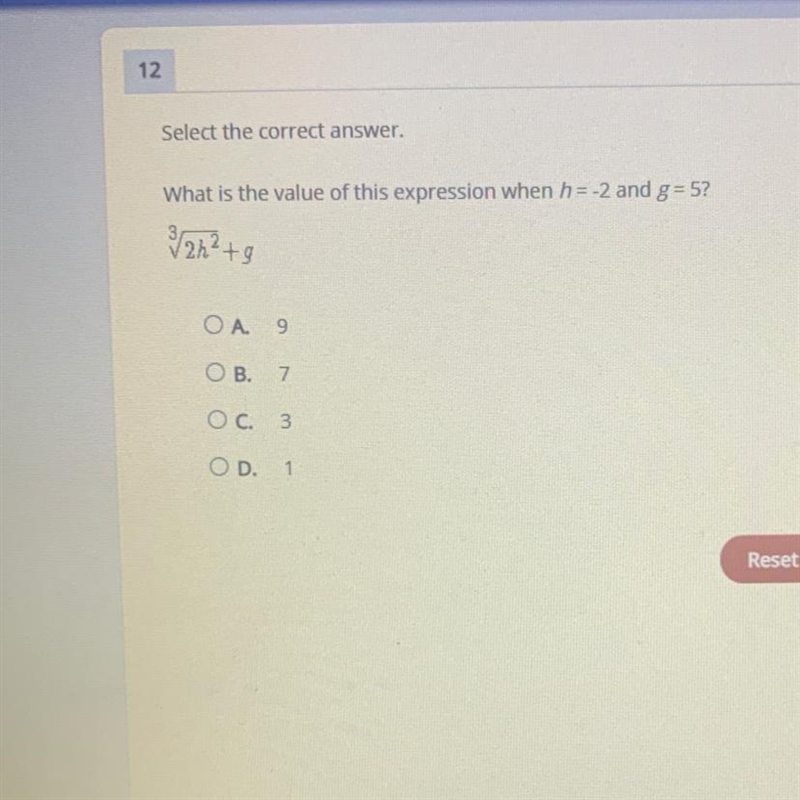 What is the value of this expression when h= -2 and g = 5? 242 +9-example-1