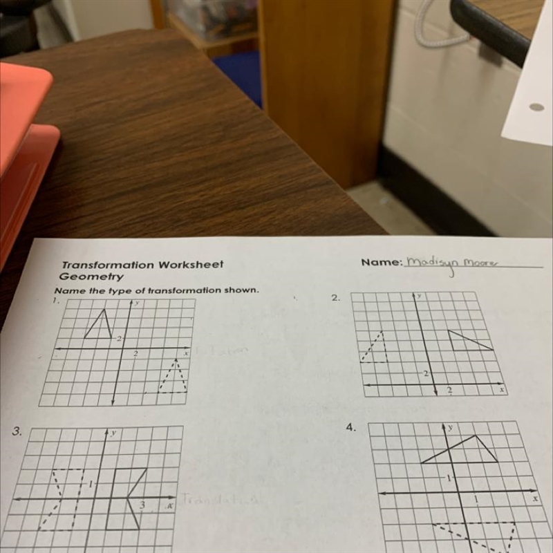 Name the type of transformation shown. 1. 2. 3. 4.-example-1